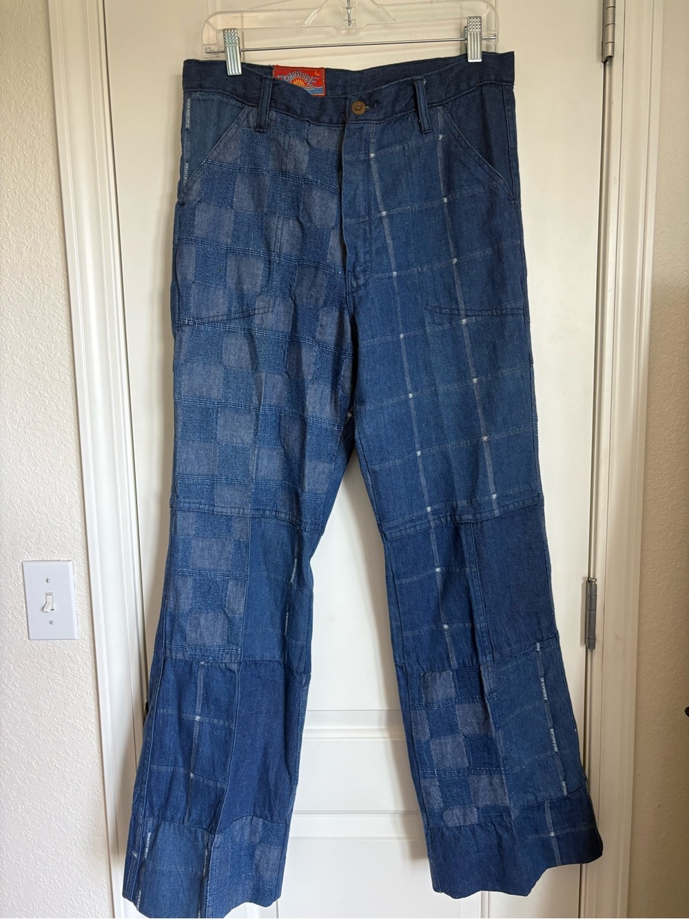 Vintage 1980s Paradise Denim Patchwork Wide Leg Jeans- Size 34